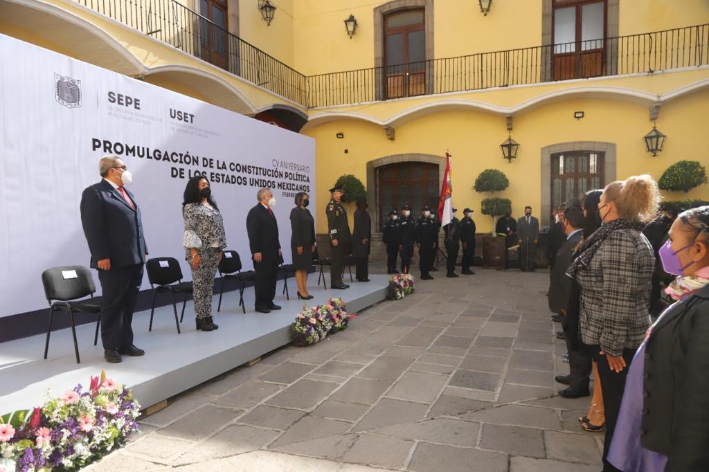 Conmemoran autoridades de Tlaxcala 105 aniversario de la promulgación de la constitución política de los estados unidos mexicanos